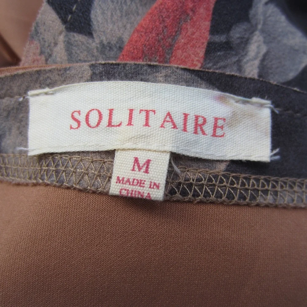 Solitaire Jacket Size M Brown Floral Faux Suede Boho Festival Flower Anthropolog